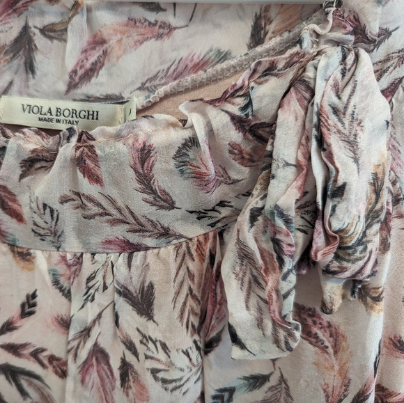 Viola Borghi Silk Blend 3/4 Sleeve Blouse Size L - Picture 4 of 4